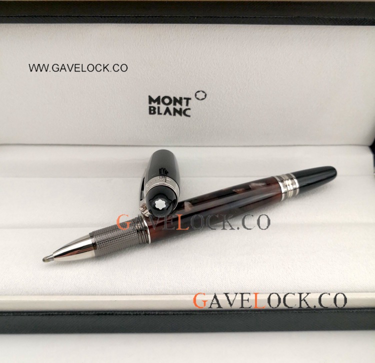 Fake Montblanc Pen Starwalker Dark Red Marble Rollerball Pen - Wholesale